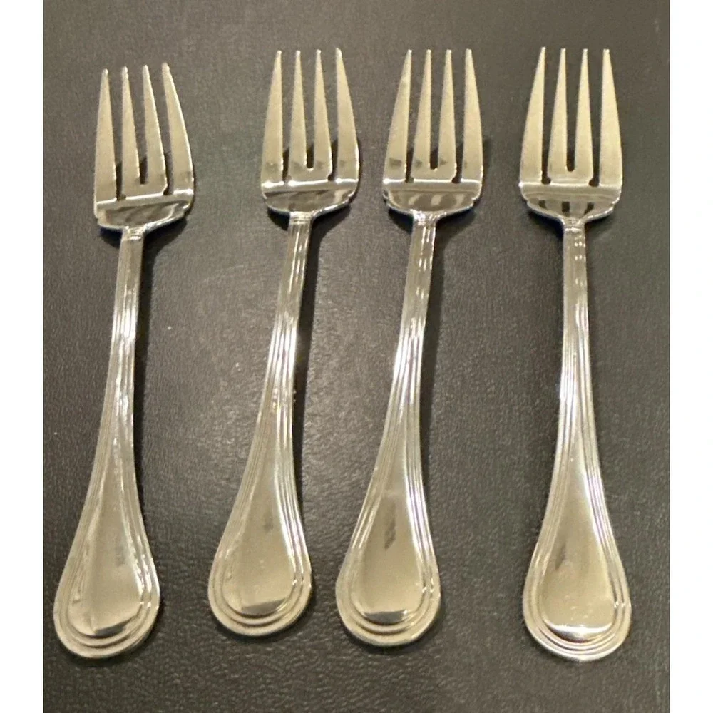 Pfaltzgraff Sturbridge Salad‎ Fork Forks Stainless Steel Flatware Set Of 4